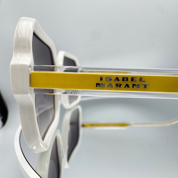 Isabel Marant Oversized Square Sunglasses White Yellow Gradient Grey IM 0163/S main image 7